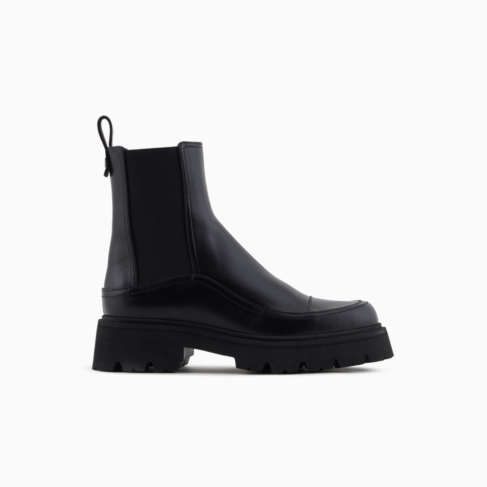 Armani Black Leather Beatle Boots - Women's (Great Condition)